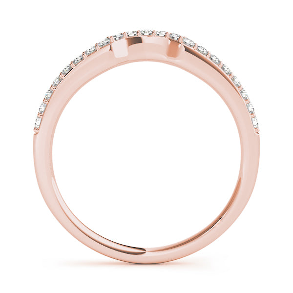 Curved Bands Half Eternity Ring in Gold & Platinum
