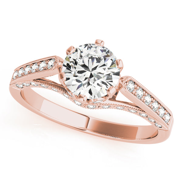 Enchanted Prong-Set Round Diamond Engagement Ring — 9K/18K Gold & Platinum
