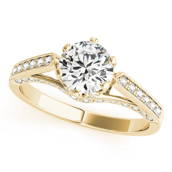 Enchanted Prong-Set Round Diamond Engagement Ring — 9K/18K Gold & Platinum