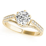 Enchanted Prong-Set Round Diamond Engagement Ring — 9K/18K Gold & Platinum