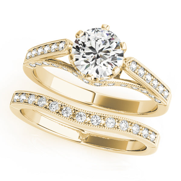 Enchanted Prong-Set Round Diamond Engagement Ring — 9K/18K Gold & Platinum
