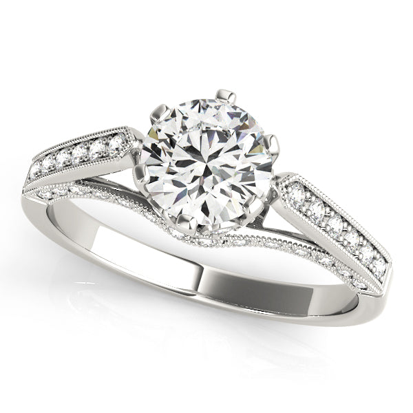 Enchanted Prong-Set Round Diamond Engagement Ring — 9K/18K Gold & Platinum