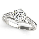 Enchanted Prong-Set Round Diamond Engagement Ring — 9K/18K Gold & Platinum