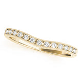 Curved Bands Half Eternity Ring in Gold & Platinum