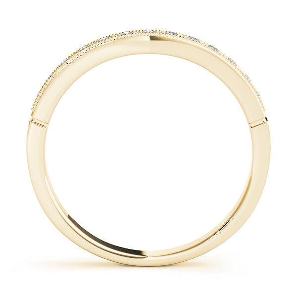 Curved Bands Half Eternity Ring in Gold & Platinum