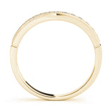 Curved Bands Half Eternity Ring in Gold & Platinum