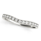 Curved Bands Half Eternity Ring in Gold & Platinum