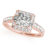 Pristine Halo Princess Diamond Engagement Ring — 9K/18K Gold & Platinum