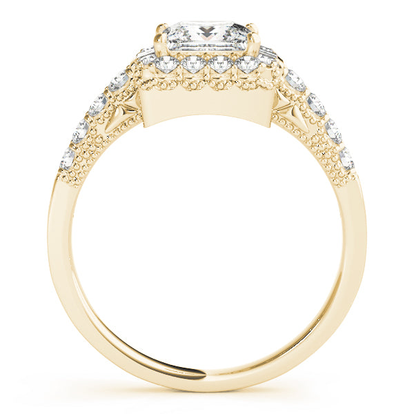 Pristine Halo Princess Diamond Engagement Ring — 9K/18K Gold & Platinum