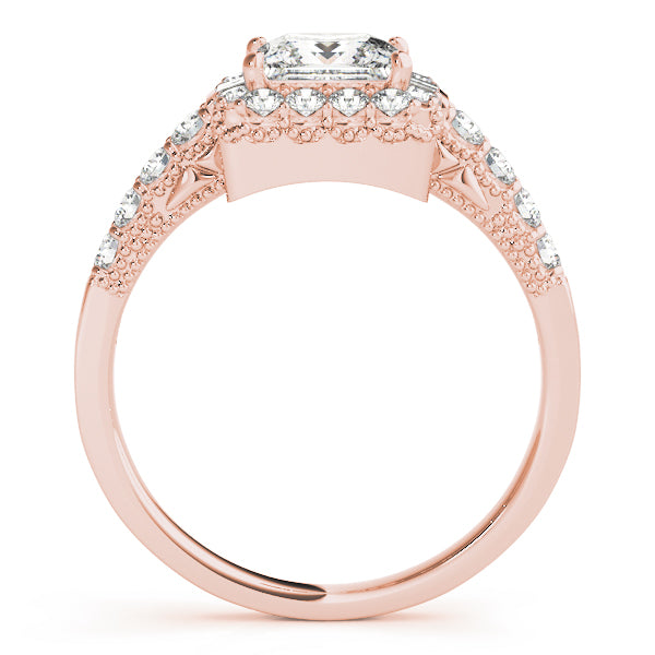 Pristine Halo Princess Diamond Engagement Ring — 9K/18K Gold & Platinum