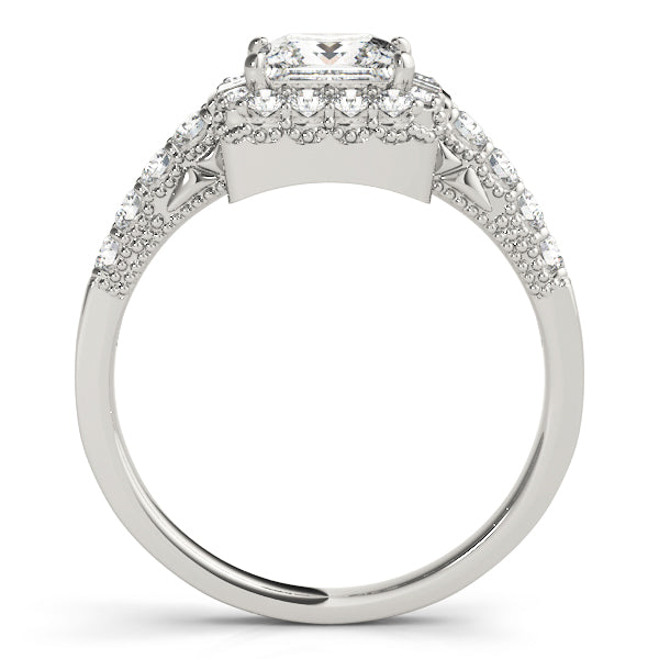 Pristine Halo Princess Diamond Engagement Ring — 9K/18K Gold & Platinum