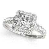 Pristine Halo Princess Diamond Engagement Ring — 9K/18K Gold & Platinum