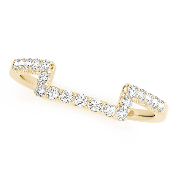 Shared Prong Curved Half Eternity Ring in Gold & Platinum