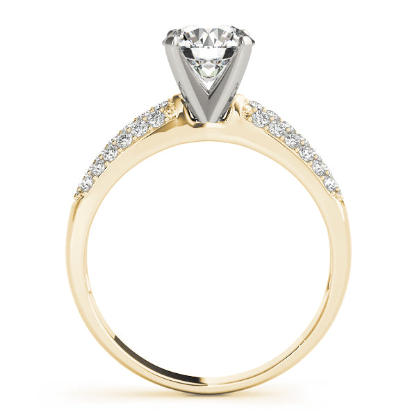 Devoted Pave Round Diamond Engagement Ring — 9K/18K Gold & Platinum