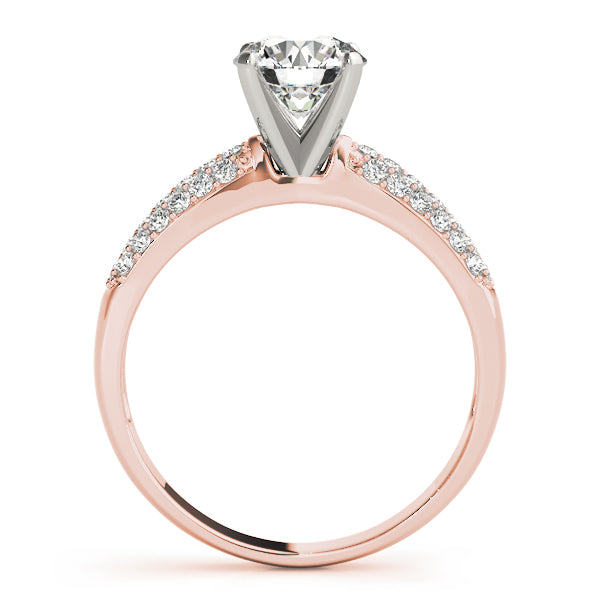 Devoted Pave Round Diamond Engagement Ring — 9K/18K Gold & Platinum