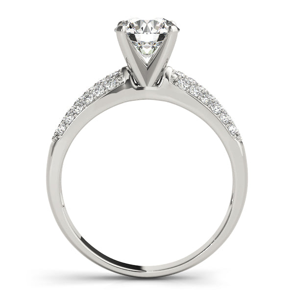 Devoted Pave Round Diamond Engagement Ring — 9K/18K Gold & Platinum