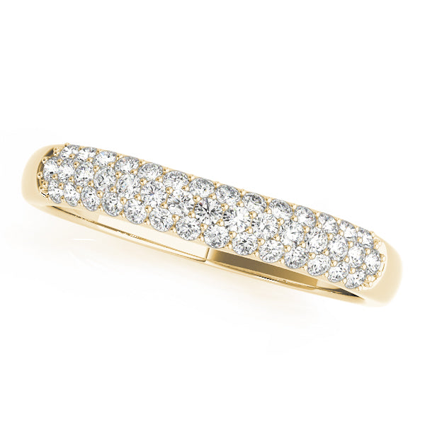 Multirow Pavã© Wedding Half Eternity Ring in Gold & Platinum