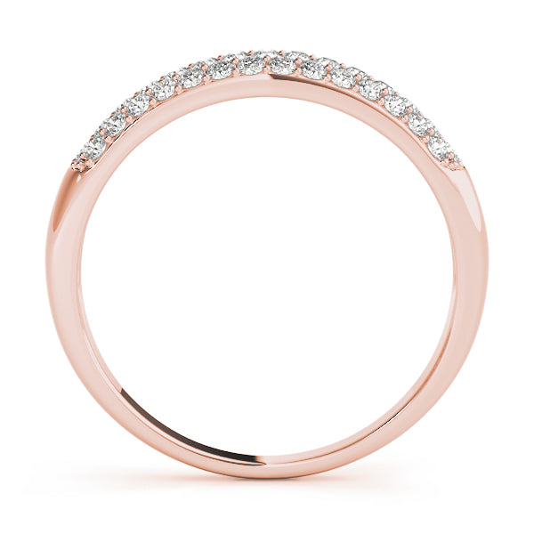 Multirow Pavã© Wedding Half Eternity Ring in Gold & Platinum