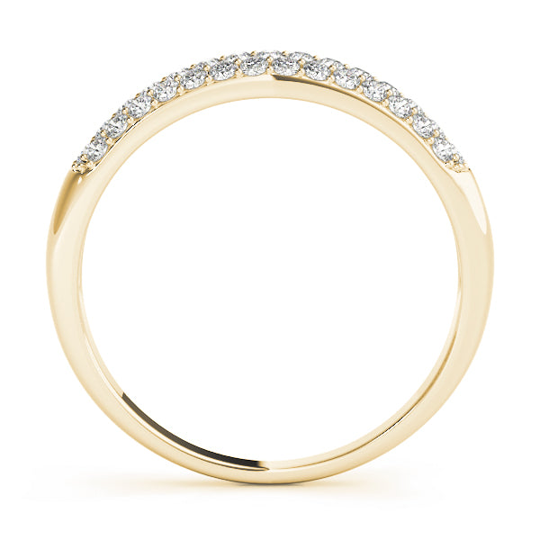 Multirow Pavã© Wedding Half Eternity Ring in Gold & Platinum