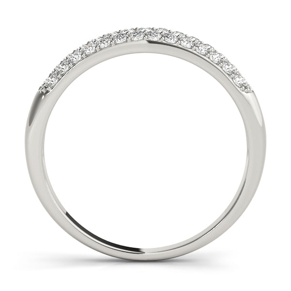 Multirow Pavã© Wedding Half Eternity Ring in Gold & Platinum