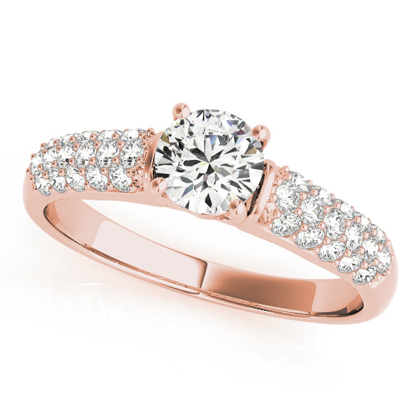 Adored Pave Round Diamond Engagement Ring — 9K/18K Gold & Platinum