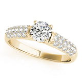Adored Pave Round Diamond Engagement Ring — 9K/18K Gold & Platinum