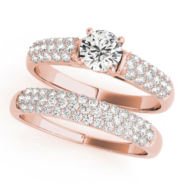 Adored Pave Round Diamond Engagement Ring — 9K/18K Gold & Platinum