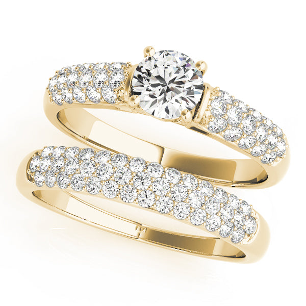 Adored Pave Round Diamond Engagement Ring — 9K/18K Gold & Platinum