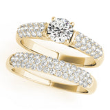 Adored Pave Round Diamond Engagement Ring — 9K/18K Gold & Platinum