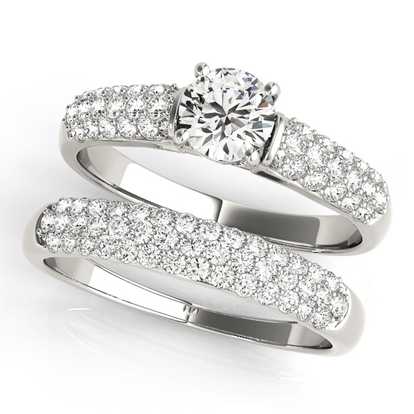 Adored Pave Round Diamond Engagement Ring — 9K/18K Gold & Platinum