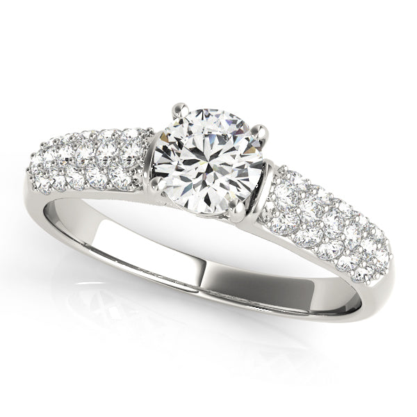 Adored Pave Round Diamond Engagement Ring — 9K/18K Gold & Platinum