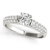 Adored Pave Round Diamond Engagement Ring — 9K/18K Gold & Platinum