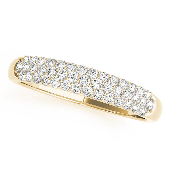 Multirow Pavã© Half Eternity Ring in Gold & Platinum