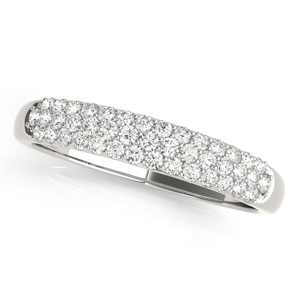 Multirow Pavã© Half Eternity Ring in Gold & Platinum