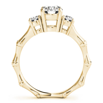 Three-Stone Lab Grown Round Cut Diamond Engagement Ring