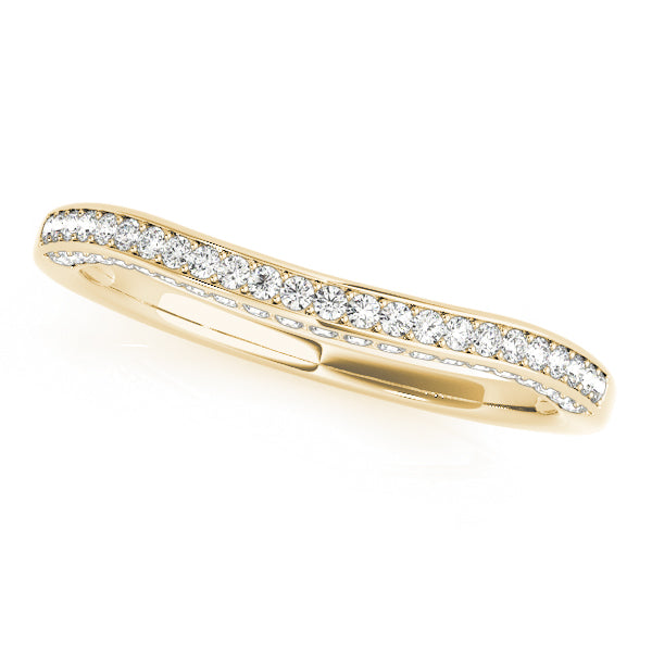 Prong in Channel Curved Half Eternity Ring in Gold & Platinum