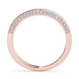 Prong in Channel Curved Half Eternity Ring in Gold & Platinum