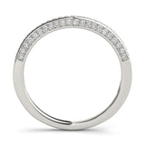 Prong in Channel Curved Half Eternity Ring in Gold & Platinum