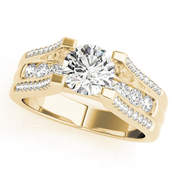 Timeless Multi-Row Round Diamond Engagement Ring — 9K/18K Gold & Platinum