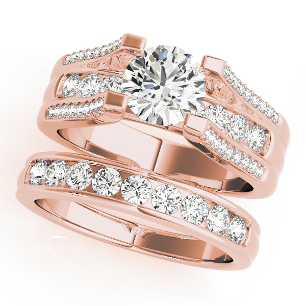 Timeless Multi-Row Round Diamond Engagement Ring — 9K/18K Gold & Platinum