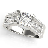 Timeless Multi-Row Round Diamond Engagement Ring — 9K/18K Gold & Platinum