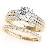 Elegant Pave Round Diamond Engagement Ring — 9K/18K Gold & Platinum