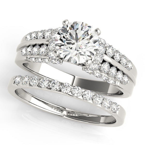 Elegant Pave Round Diamond Engagement Ring — 9K/18K Gold & Platinum