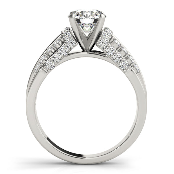 Elegant Pave Round Diamond Engagement Ring — 9K/18K Gold & Platinum