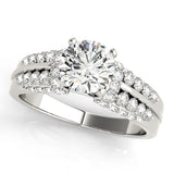 Elegant Pave Round Diamond Engagement Ring — 9K/18K Gold & Platinum