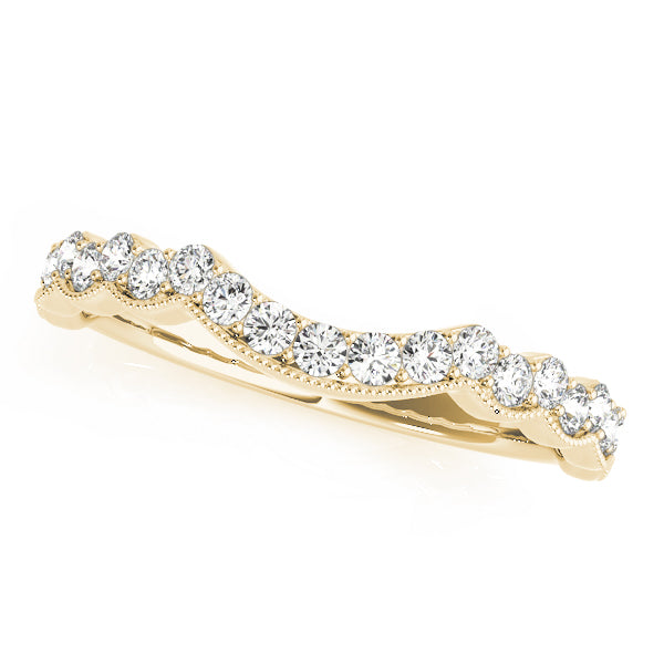 Curved Bands Half Eternity Ring in Gold & Platinum