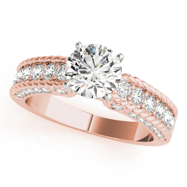 Heirloom Channel-Set Round Diamond Engagement Ring — 9K/18K Gold & Platinum