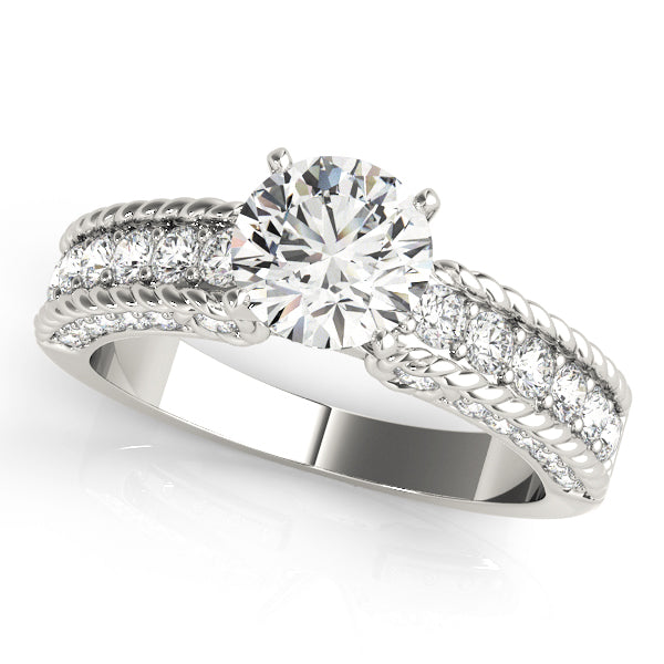 Heirloom Channel-Set Round Diamond Engagement Ring — 9K/18K Gold & Platinum