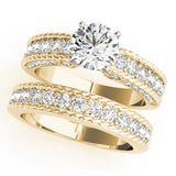 Heirloom Channel-Set Round Diamond Engagement Ring — 9K/18K Gold & Platinum