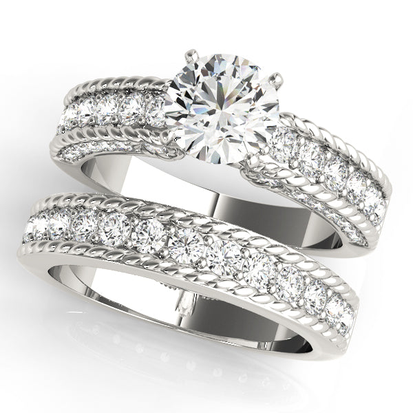 Heirloom Channel-Set Round Diamond Engagement Ring — 9K/18K Gold & Platinum